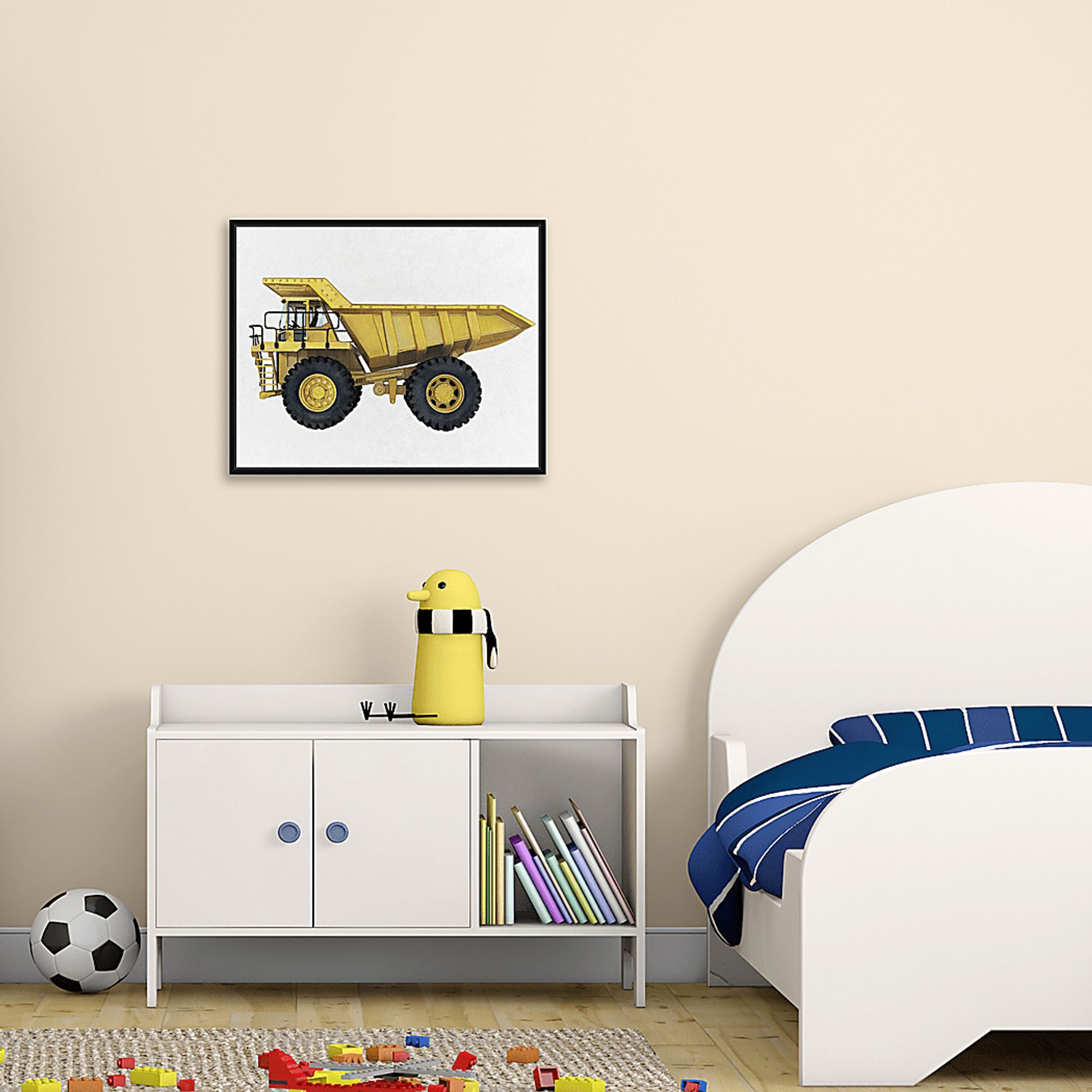 Kids Toy Dump Truck Yellow Small Wall Art - Image 3