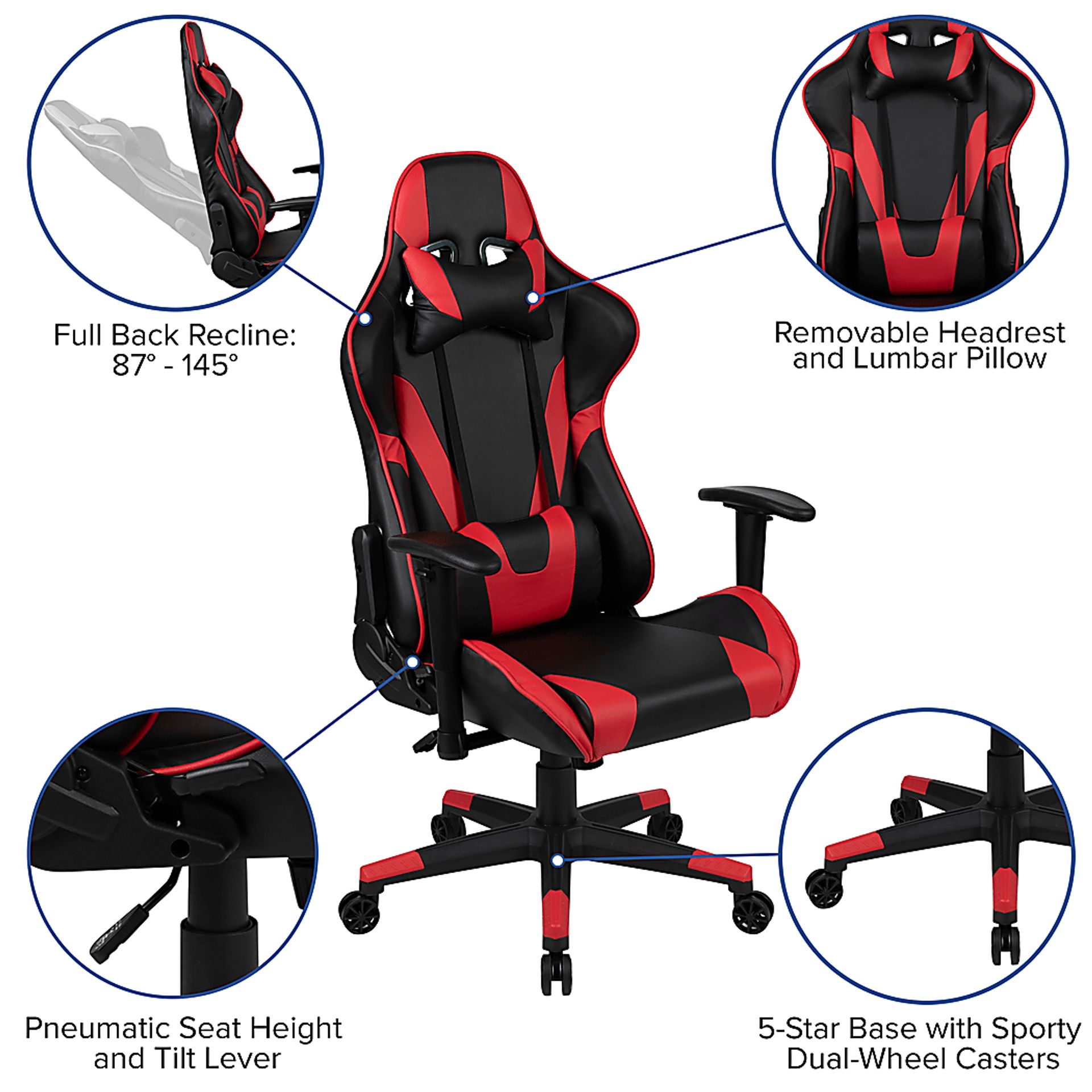 Trexxe Red Ergonomic PC Gaming Chair - Image 12