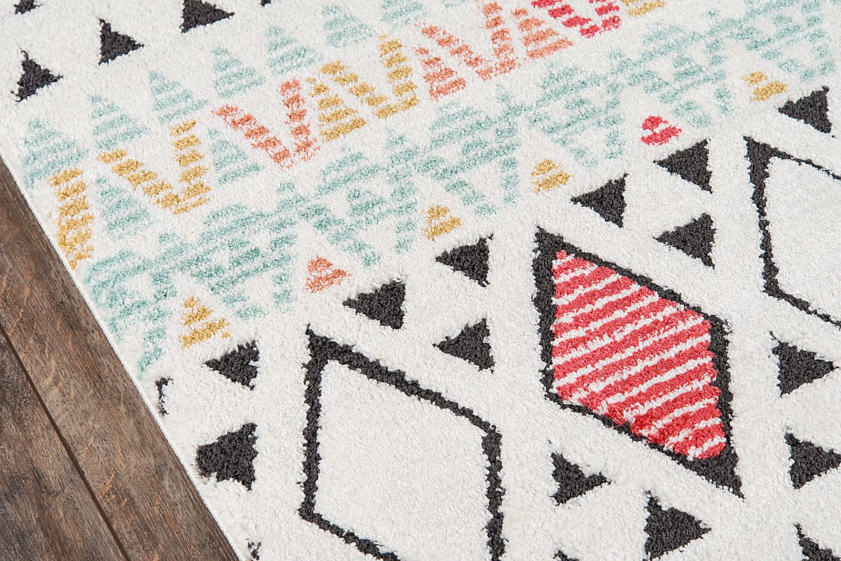 Triangle Dance Multi Polypropylene Fabric Rug | Rooms to Go
