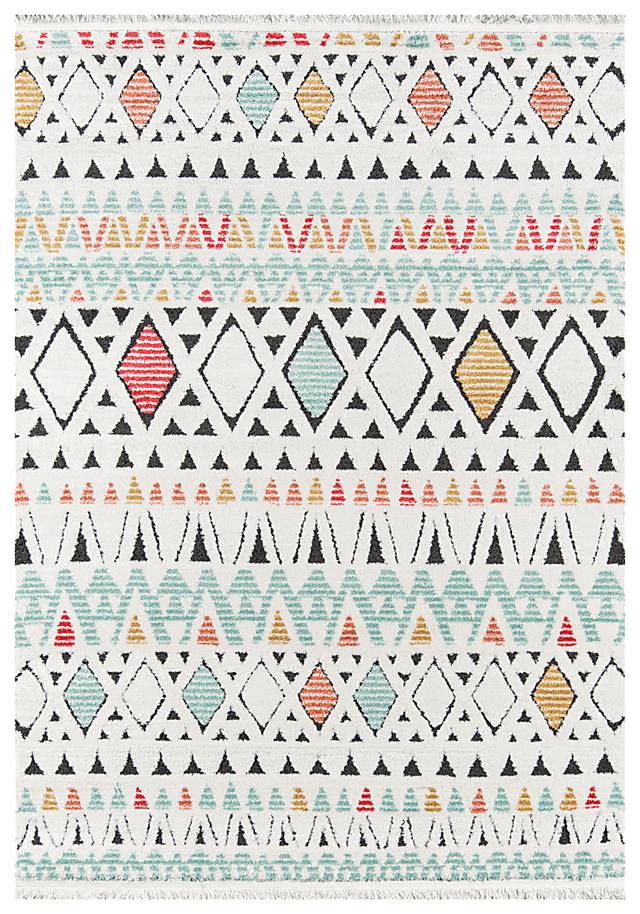 Kids Triangle Dance White 3'3 x 5' Rug - Thumbnail - Image 1