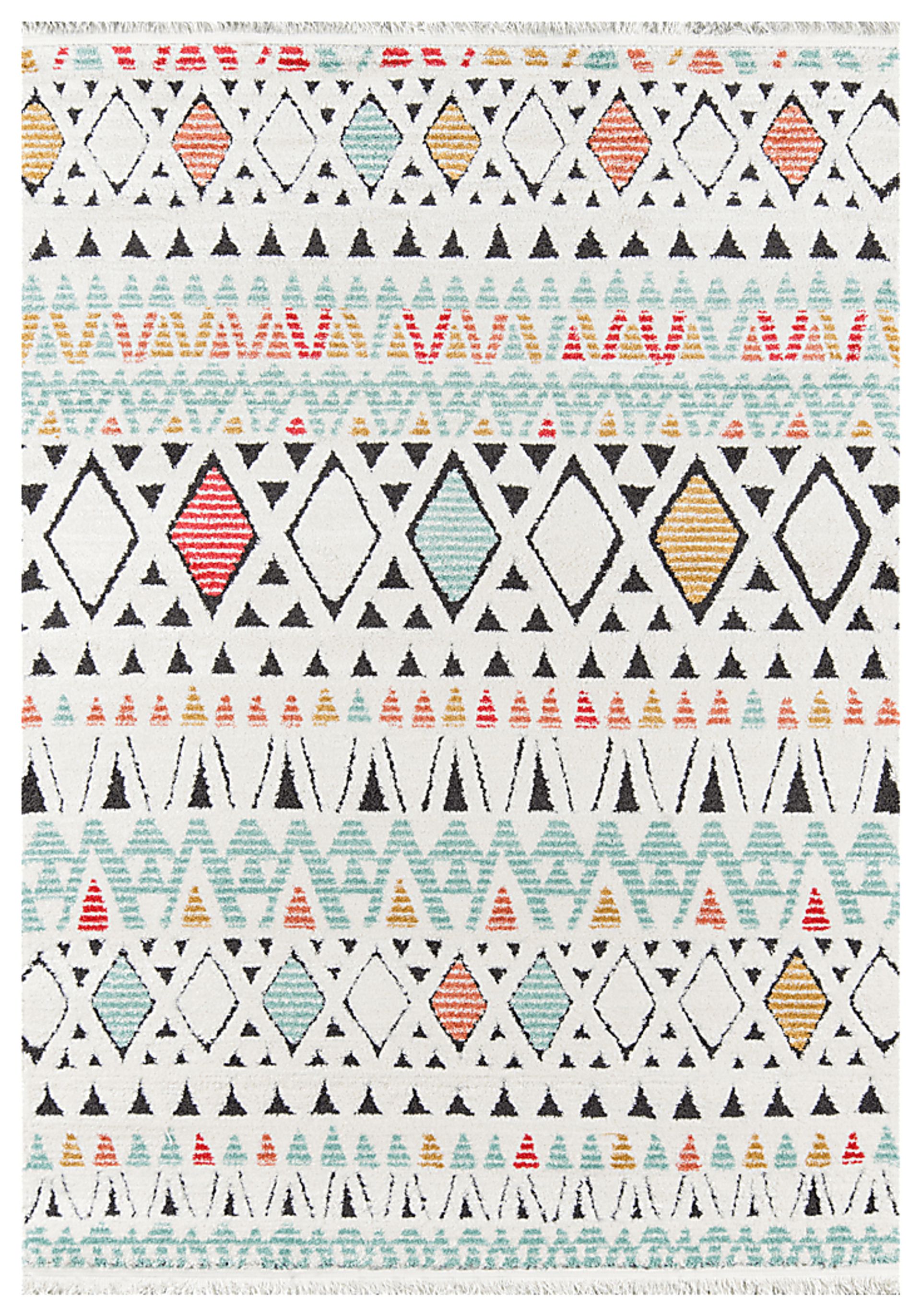 Kids Triangle Dance White 3'3 x 5' Rug - Image 1