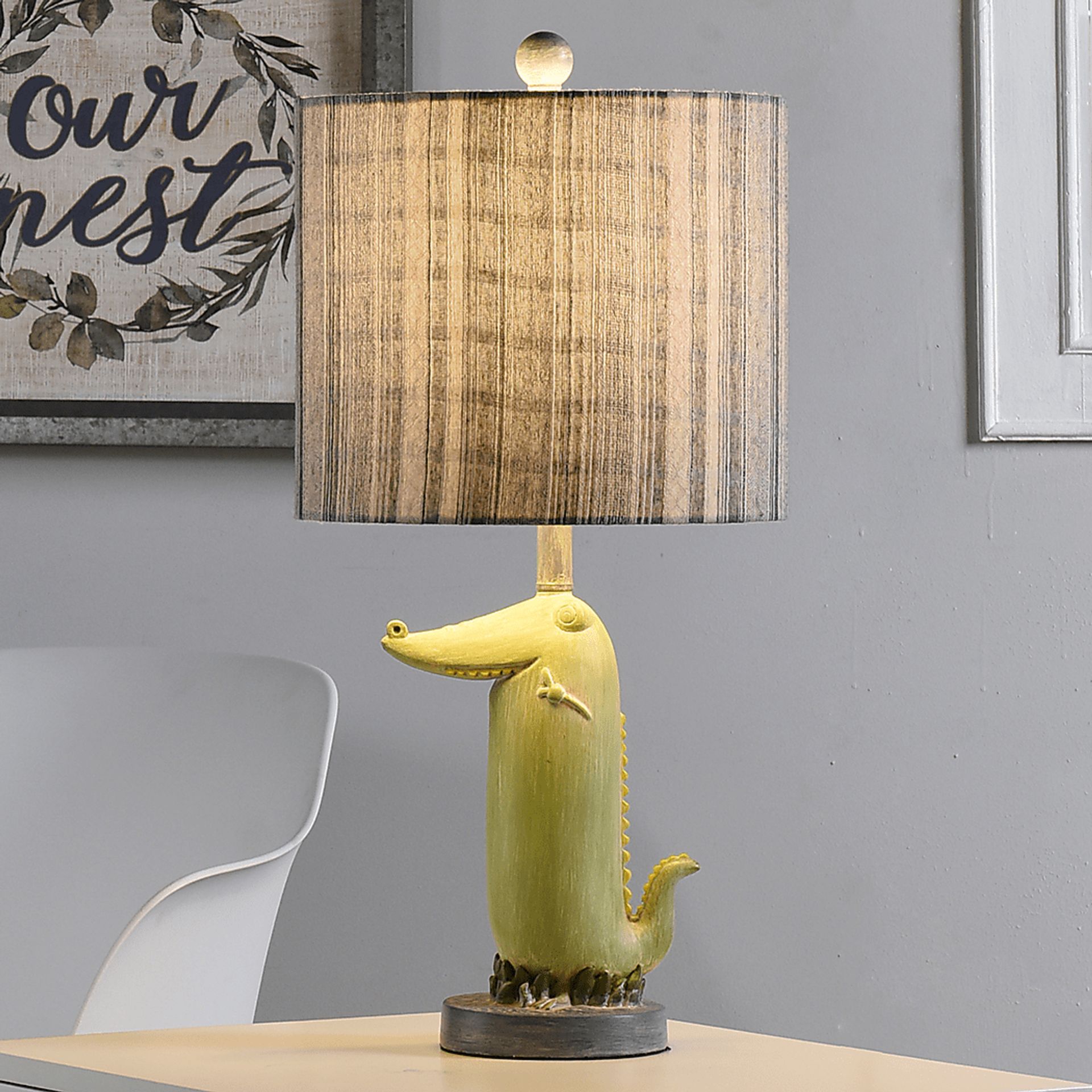 Kids Tropical Crocodile Green Lamp - Image 5