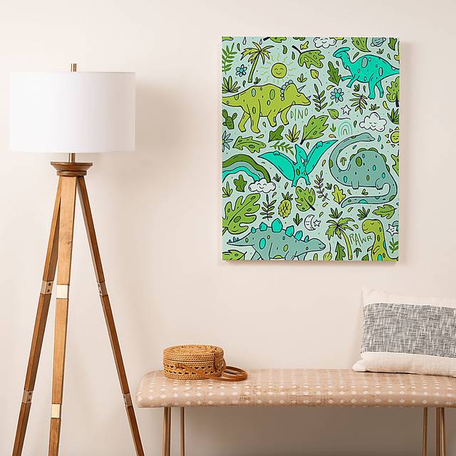 Kids Tropical Dinos II Blue Artwork - Thumbnail - Image 2