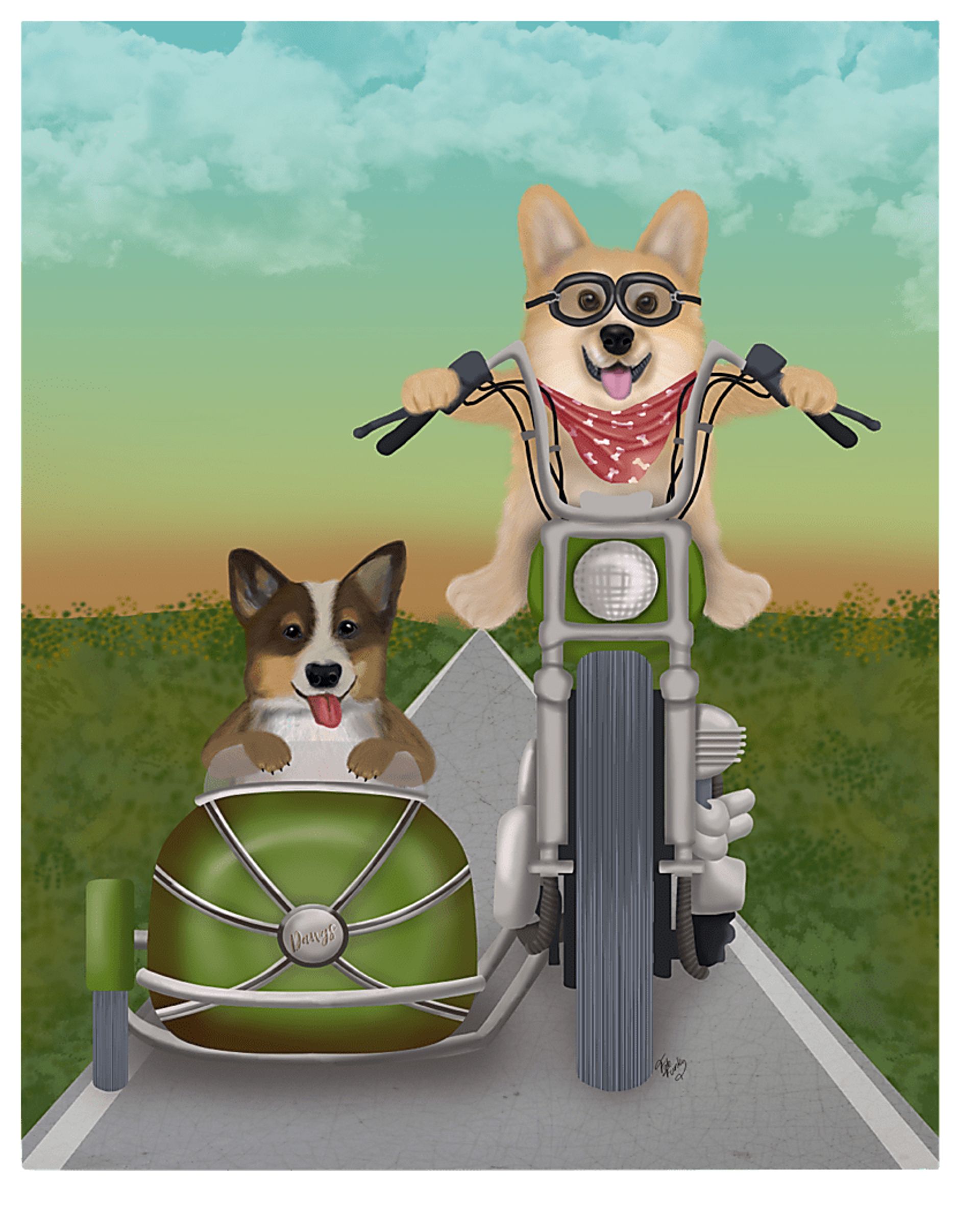 Kids Trotter Buddies Green Artwork - Image 1