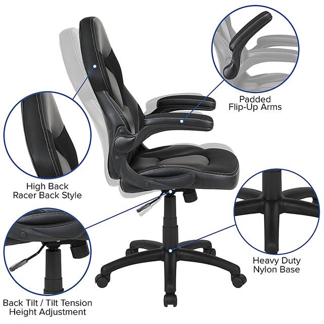 Kids Turole Red/Black Gaming Desk and Chair Set - Thumbnail - Image 8