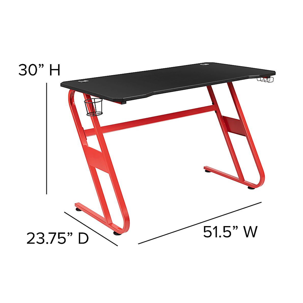 Kids Turole Red/Black Gaming Desk and Chair Set