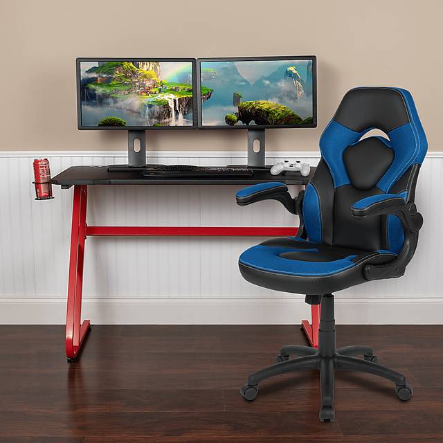 Kids Turole Red/Blue Gaming Desk and Chair Set - Thumbnail - Image 2