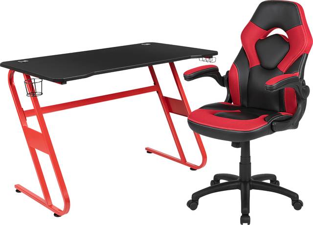 Kids Turole Red Gaming Desk and Chair Set - Thumbnail - Image 1