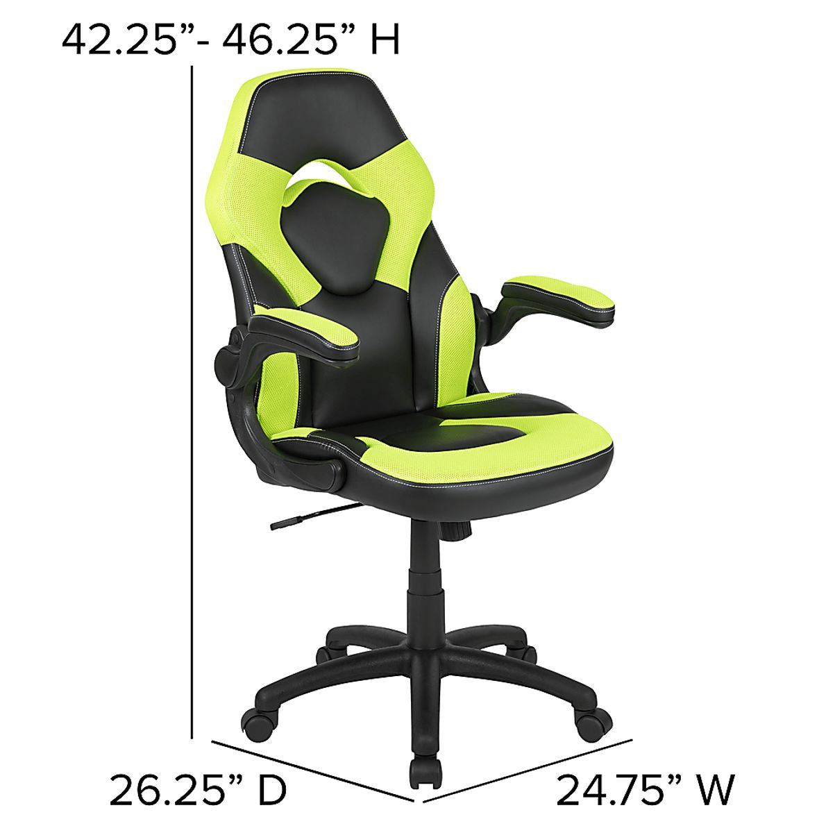 Kids Turole Red/Lime Gaming Desk and Chair Set