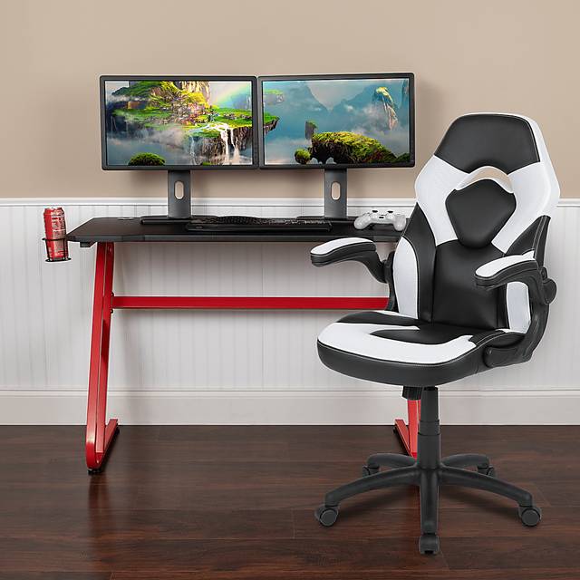 Kids Turole Red/White Gaming Desk and Chair Set - Thumbnail - Image 2