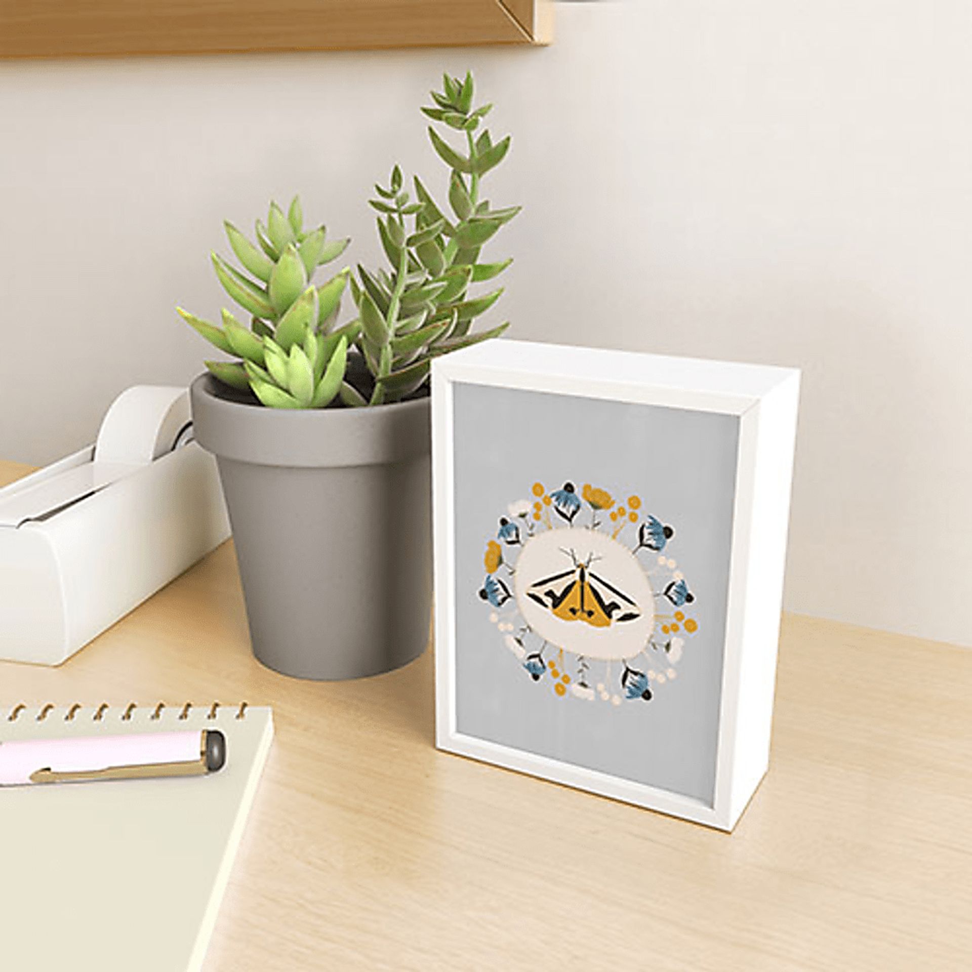 Kids Twigs And Flowers White Mini Framed Art - Image 2