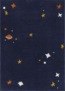 Kids Twinkly Night Navy 3'11 x 5'7 Rug