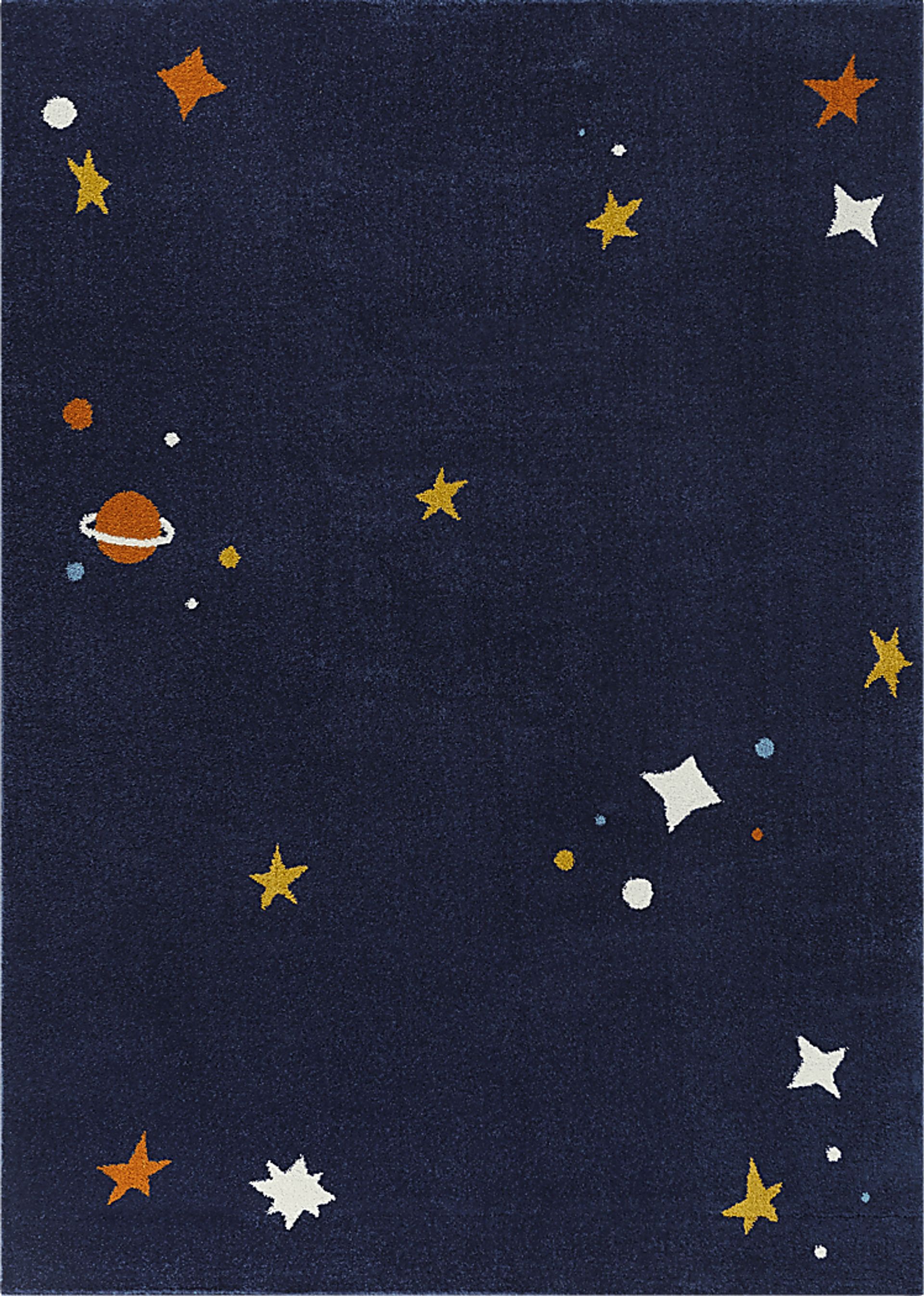 Kids Twinkly Night Navy 5'3 x 7' Rug - Image 1