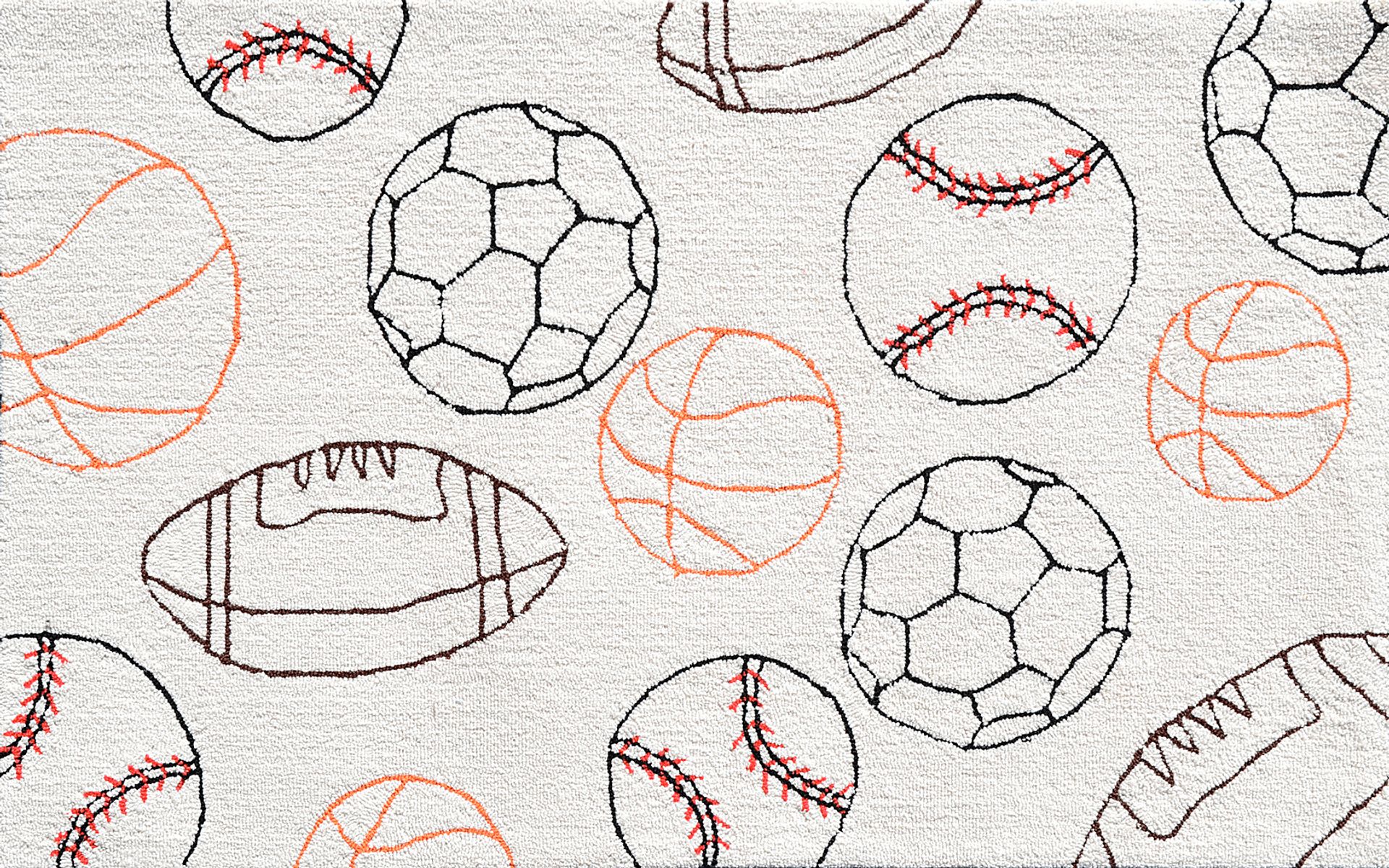 Kids Ultimate Ball Sports Cream 2'8 x 4'8 Rug - Image 1
