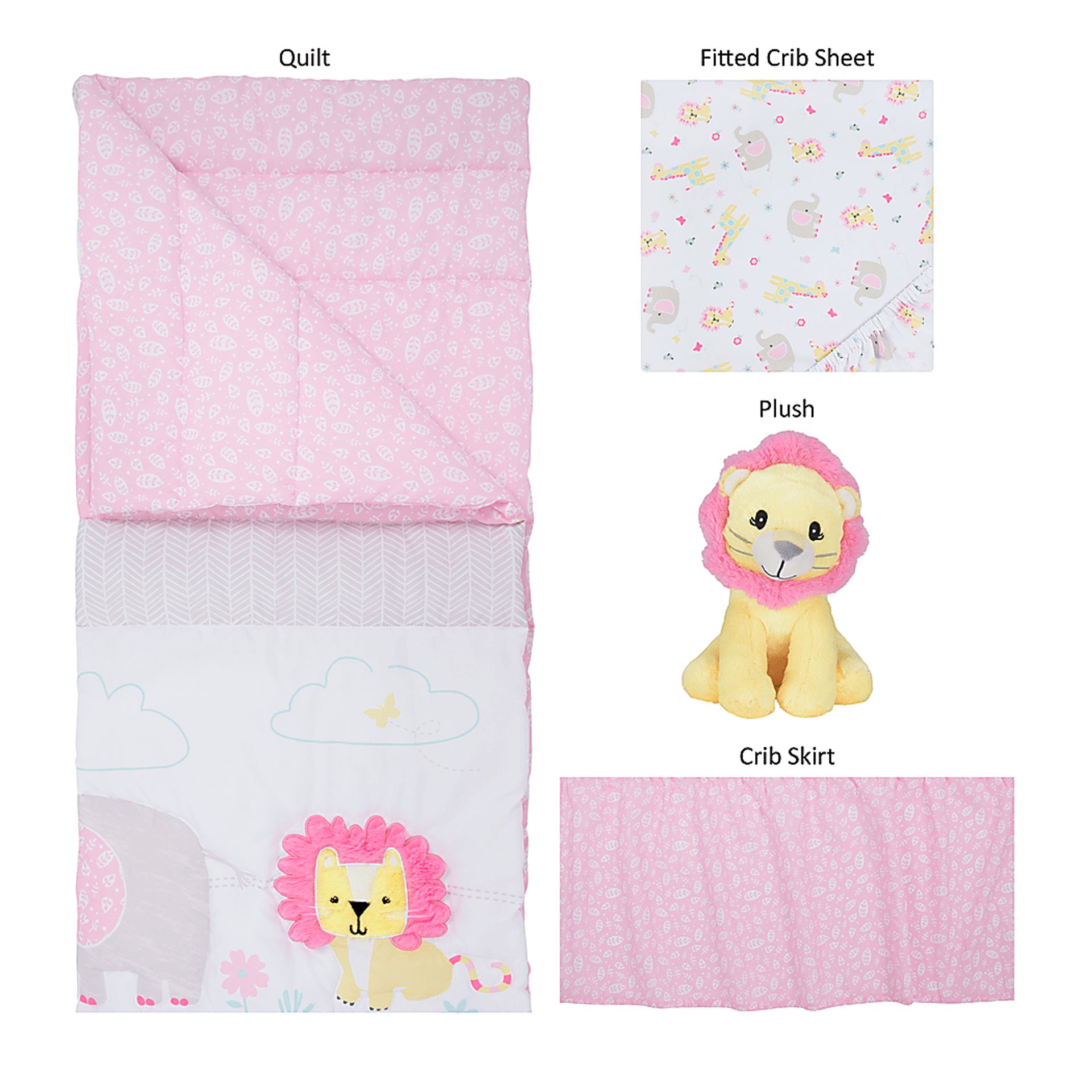Kids Unai Pink 4 Pc Baby Bedding Set - Image 5