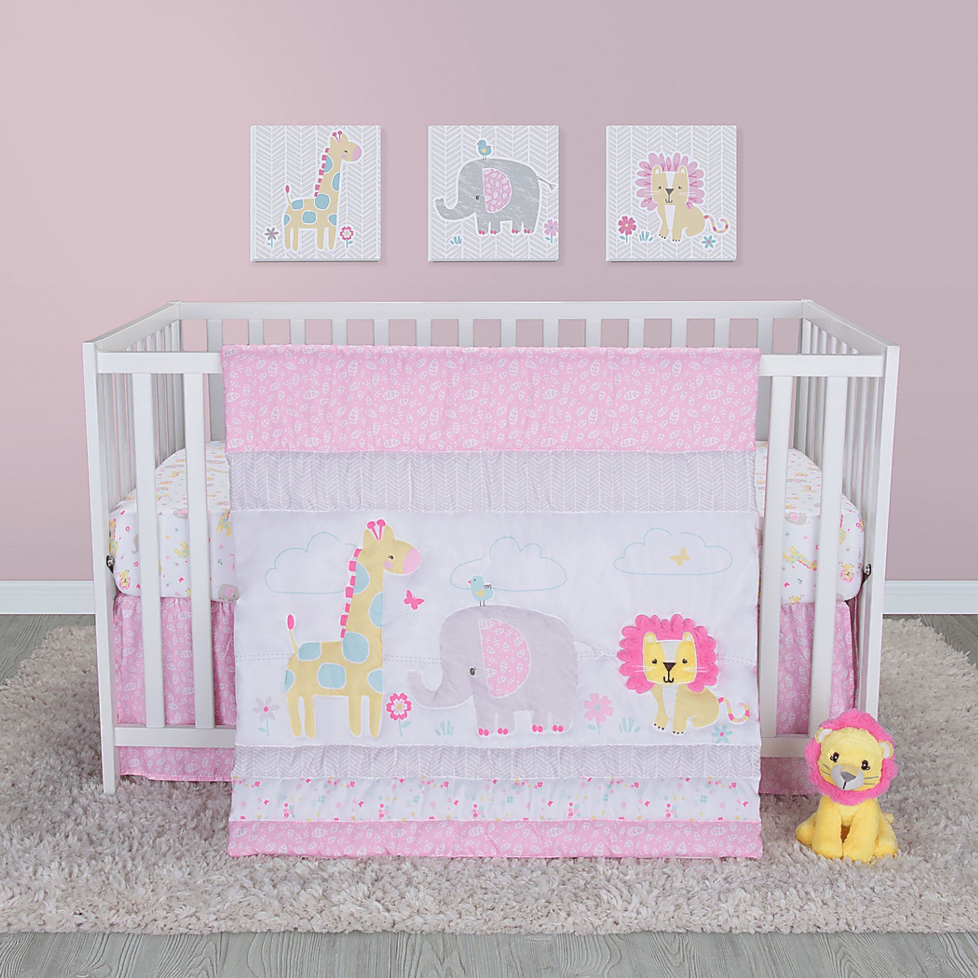 Kids Unai Pink 4 Pc Baby Bedding Set - Image 1