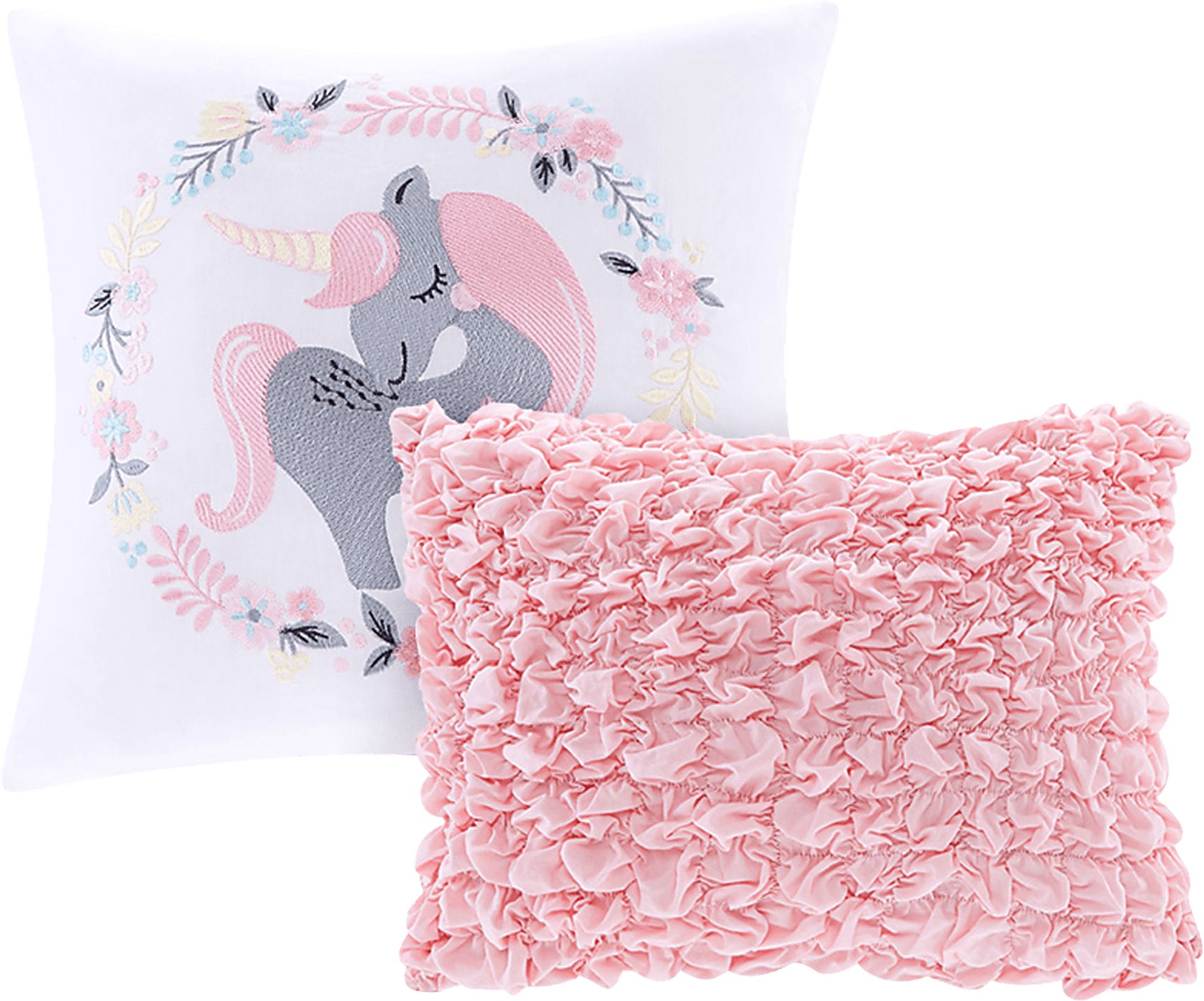 Kids Unicorn Clouds Pink Full/Queen Comforter Set - Image 2