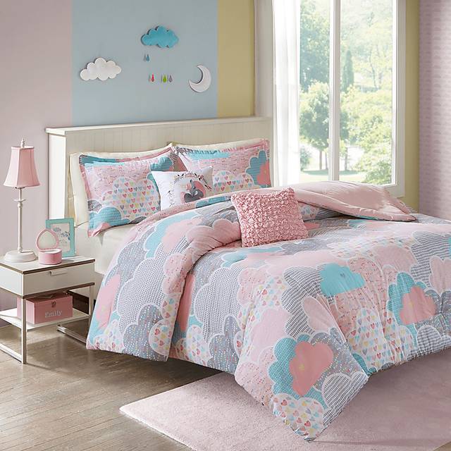 Kids Unicorn Clouds Pink Full/Queen Comforter Set - Thumbnail - Image 6
