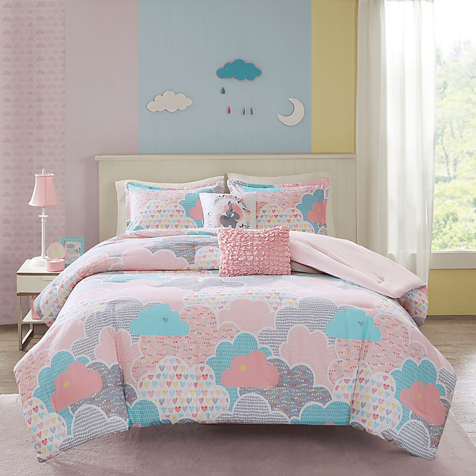 Kids Unicorn Clouds Pink Full/Queen Comforter Set - Image 7