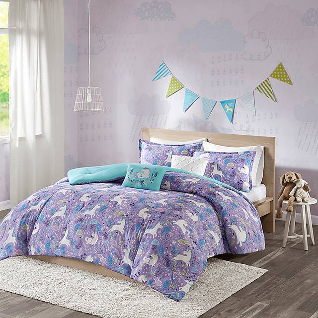Kids Unicorn Dance Purple 5 Pc Full/Queen Comforter Set - Thumbnail - Image 6