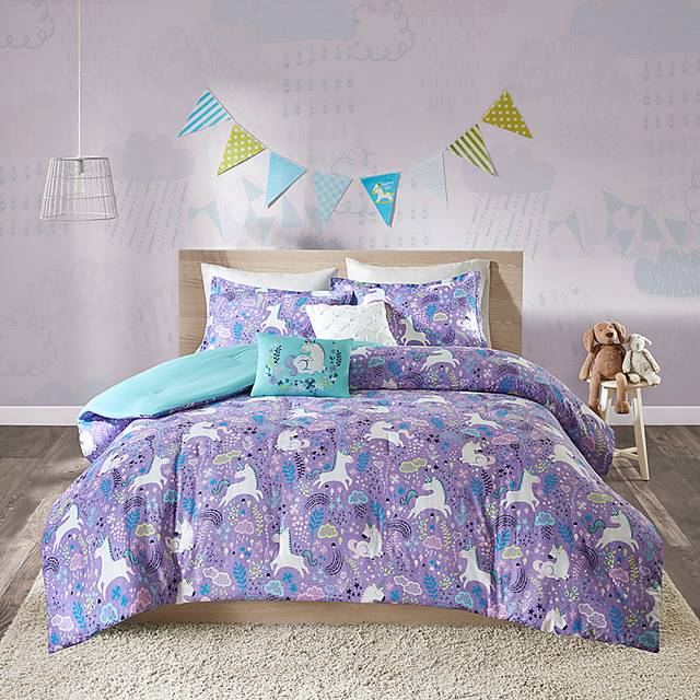 Kids Unicorn Dance Purple 5 Pc Full/Queen Comforter Set - Thumbnail - Image 7