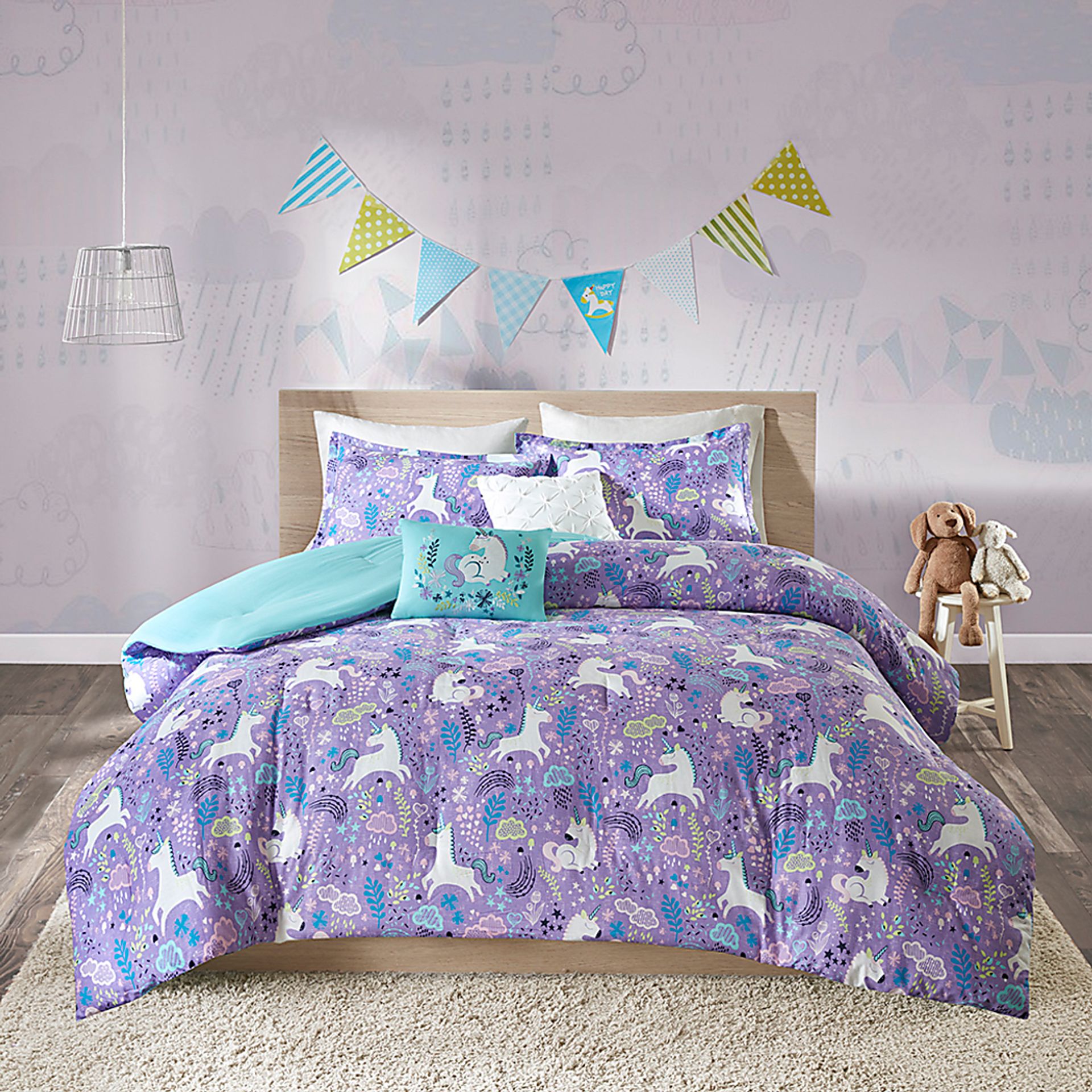 Kids Unicorn Dance Purple 5 Pc Full/Queen Comforter Set - Image 7