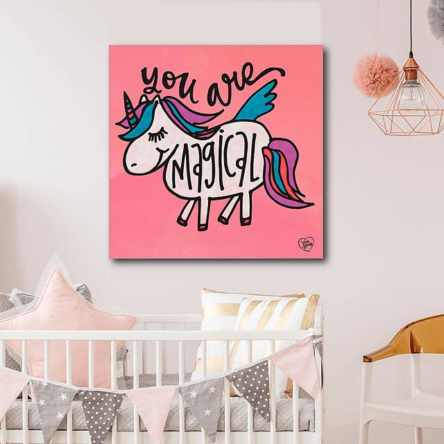 Kids Unicorn Flight Pink Artwork - Thumbnail - Image 2