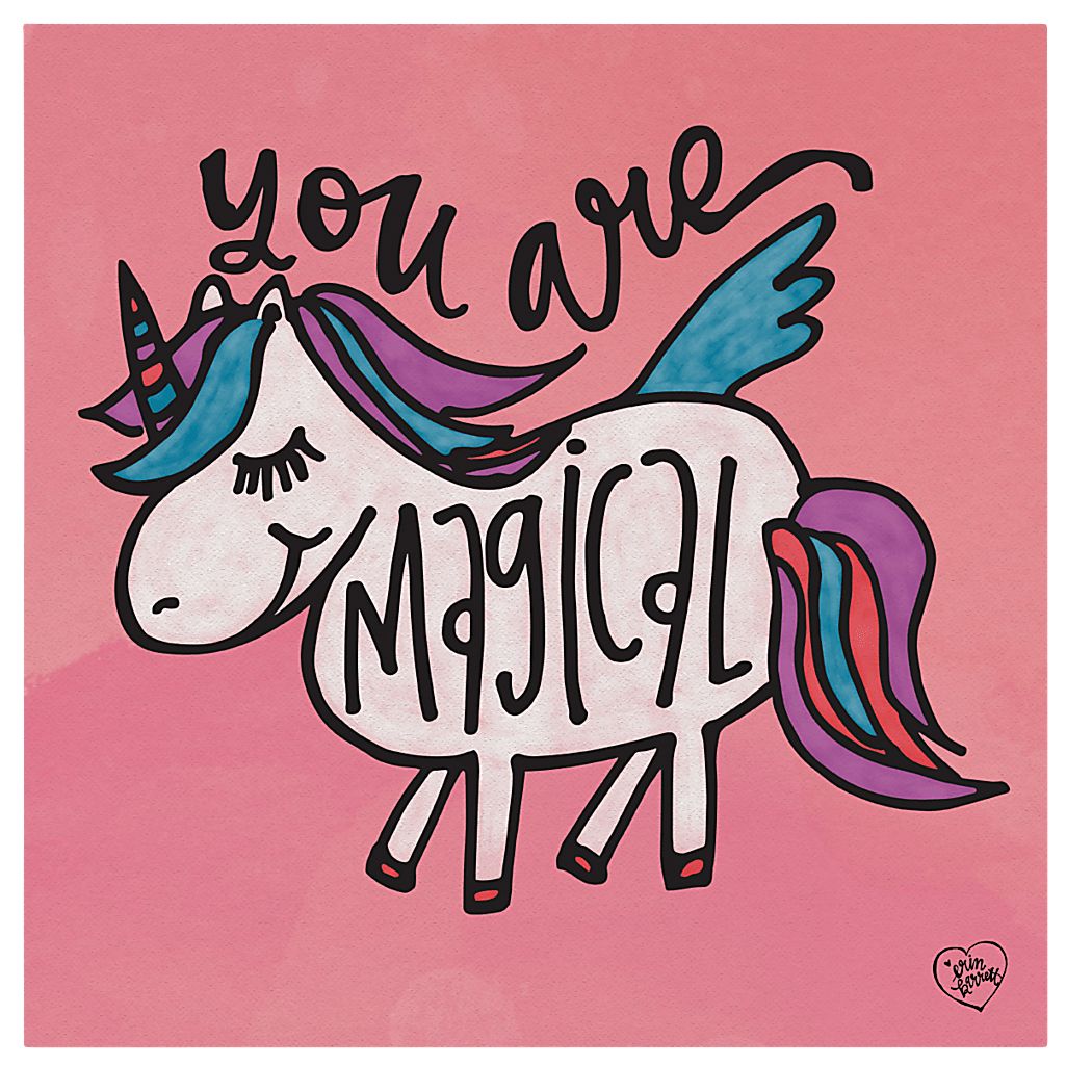 Kids Unicorn Flight Pink Artwork