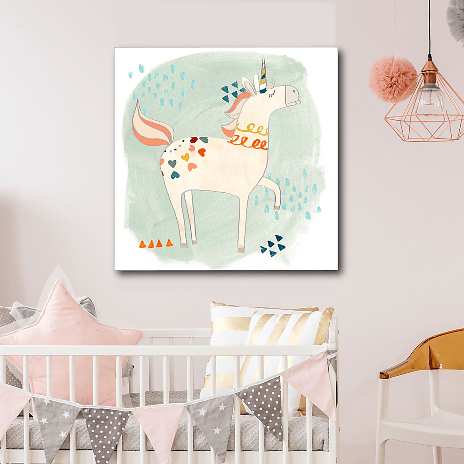 Kids Unicorn Parade White Artwork - Image 2
