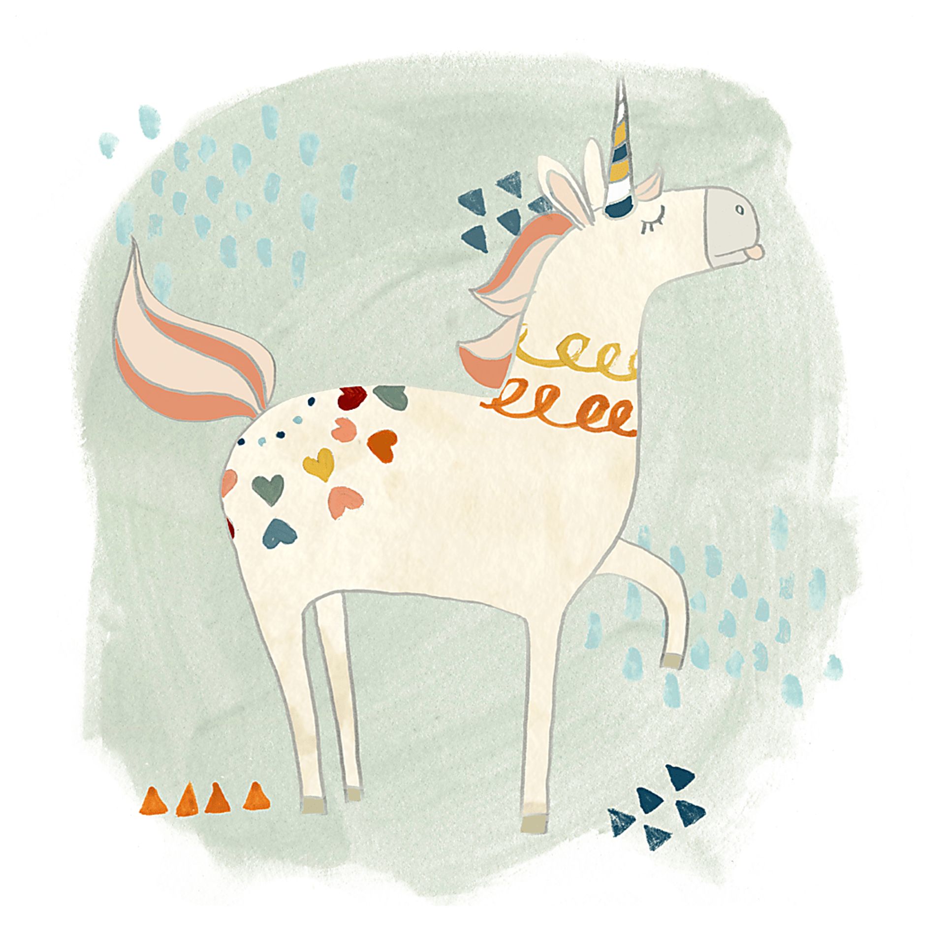 Kids Unicorn Parade White Artwork - Image 1