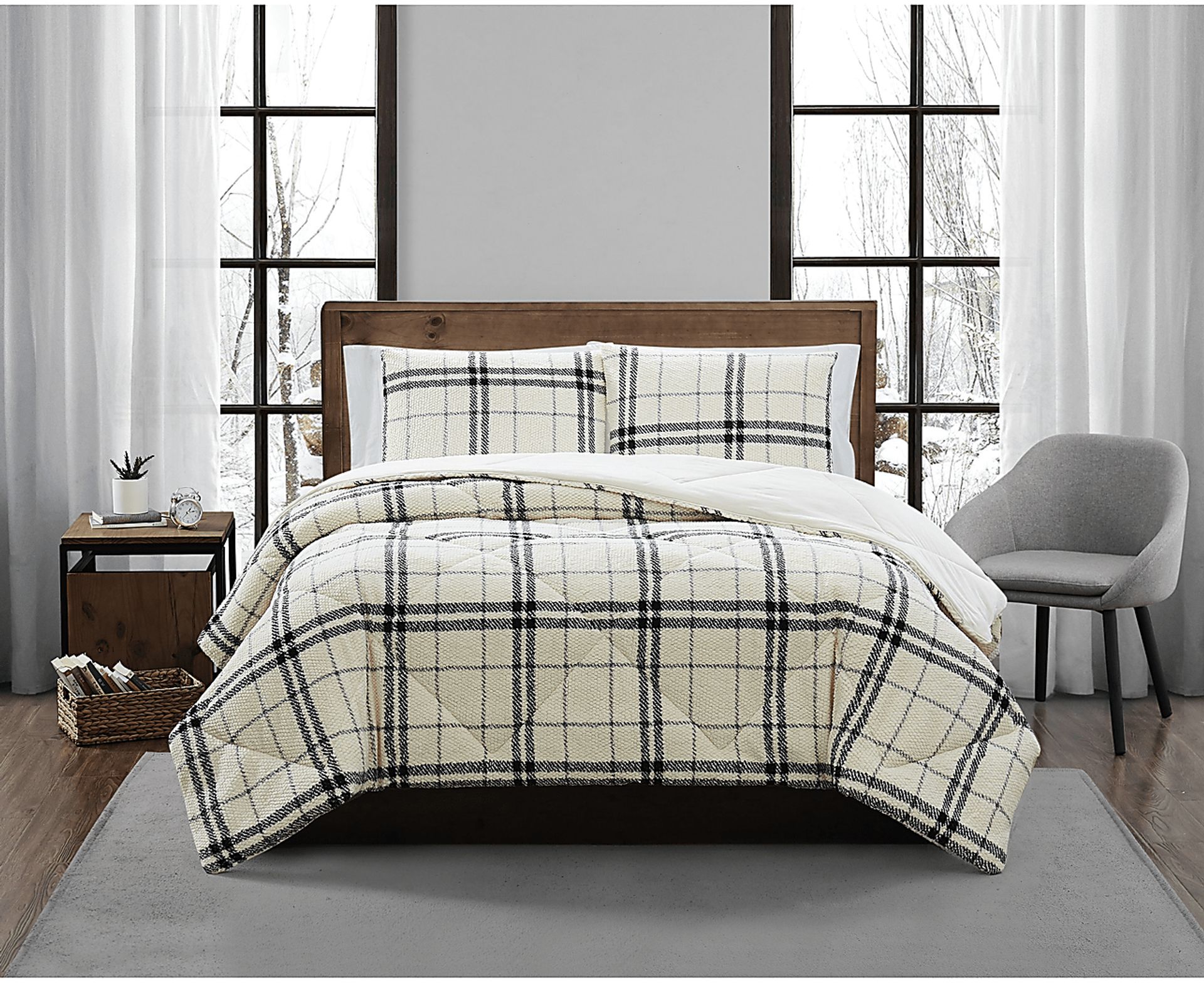 Kids Urban Cabin Charcoal 3 Pc Full/Queen Comforter Set - Image 1