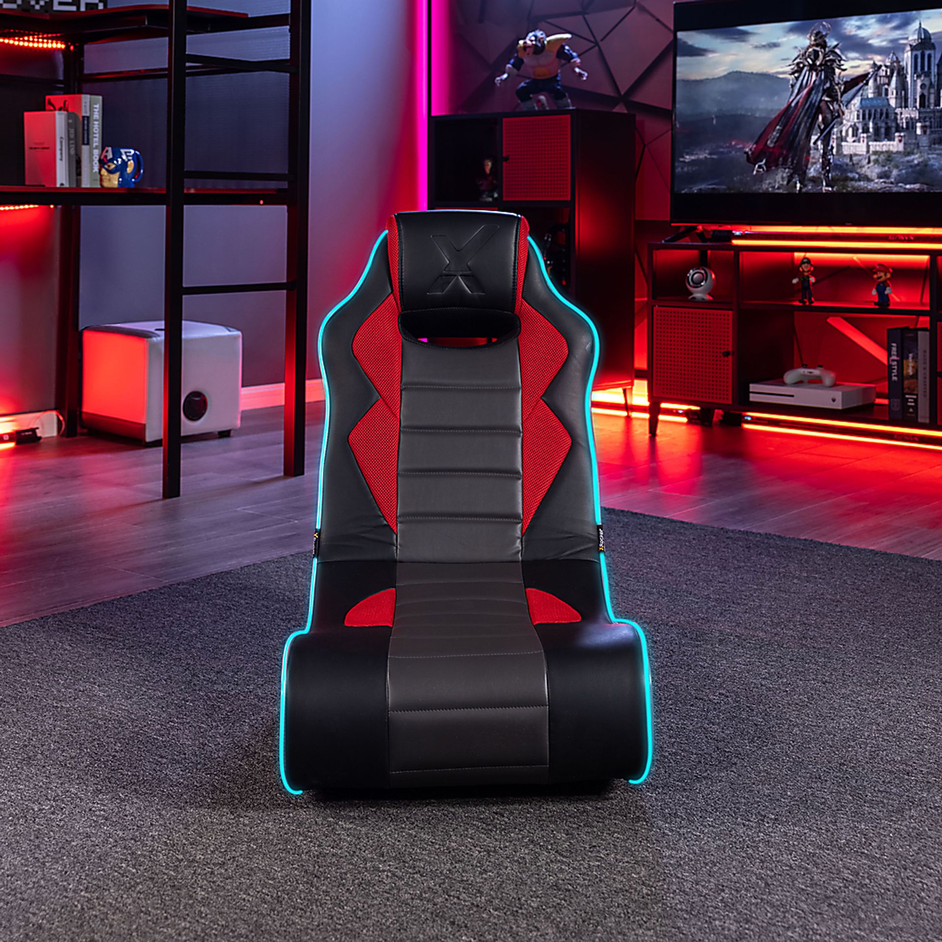 Kids Vahid Black/Red LED Gaming Rocker - Image 6