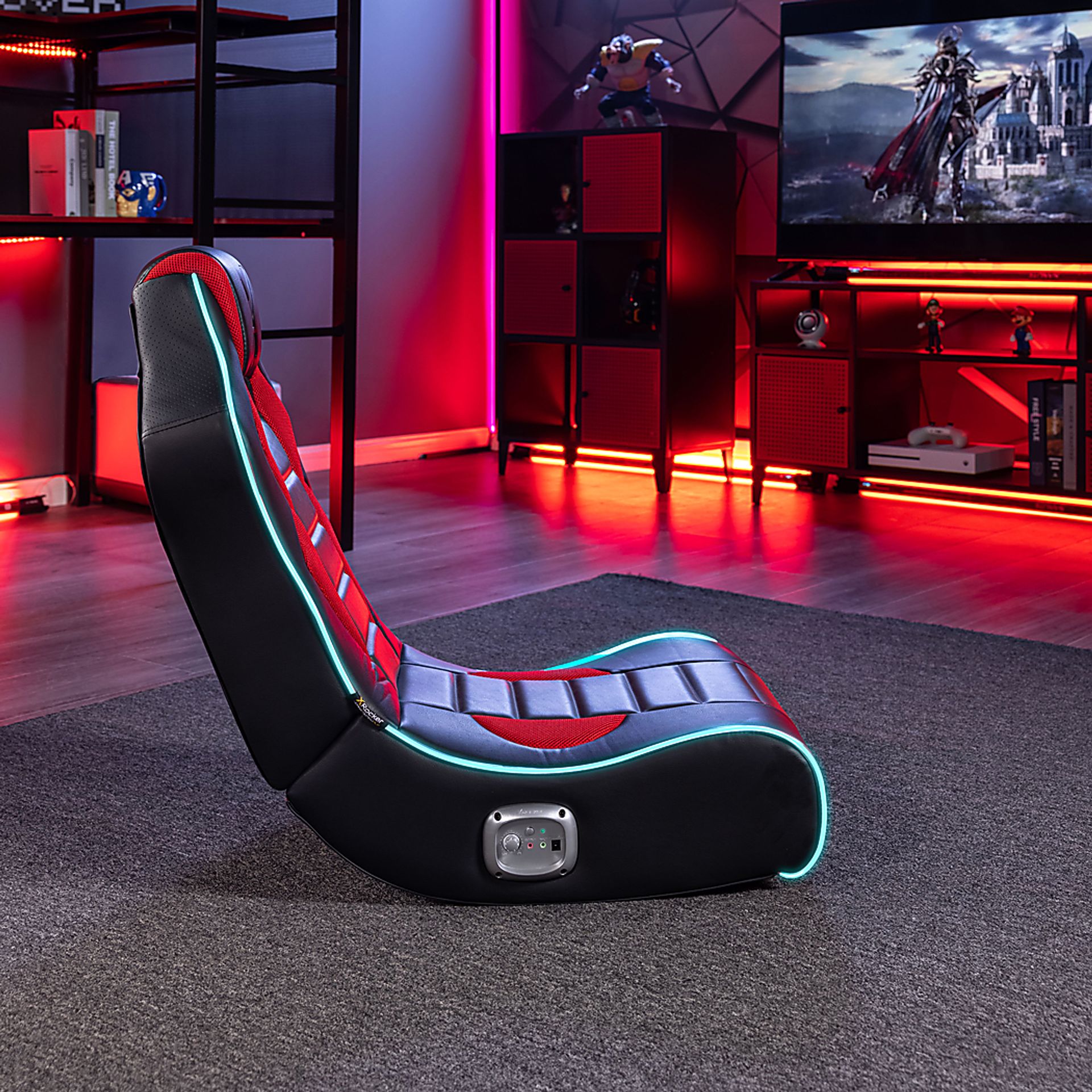 Kids Vahid Black/Red LED Gaming Rocker - Image 8