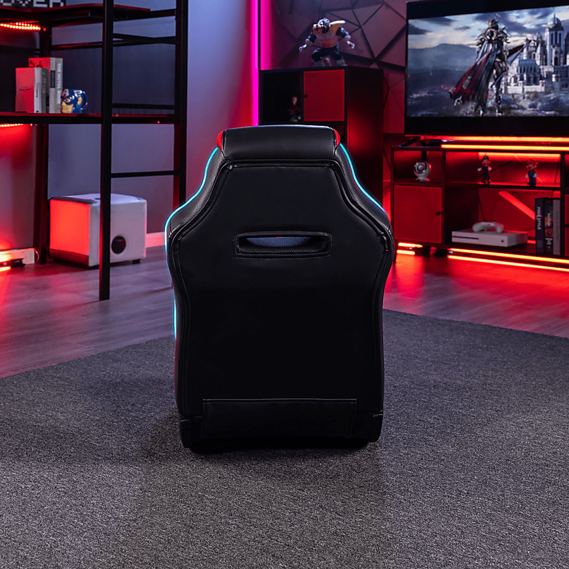 Kids Vahid Black/Red LED Gaming Rocker - Image 9