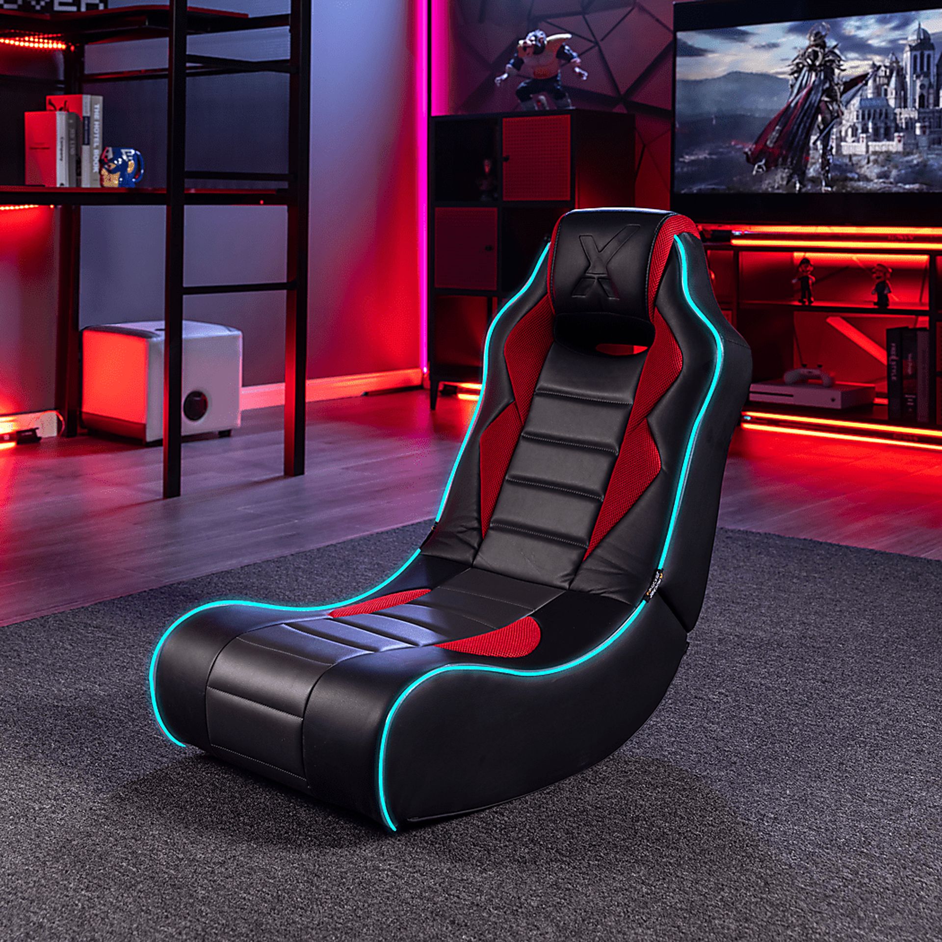 Kids Vahid Black/Red LED Gaming Rocker - Image 10