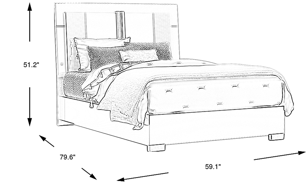 Kids Valentina White Full Sleigh Bed