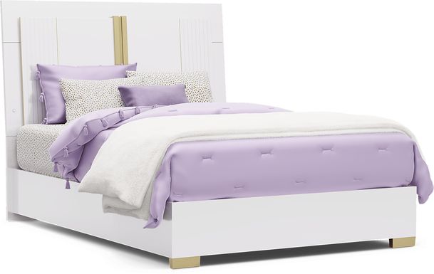 Kids Valentina White Full Sleigh Bed