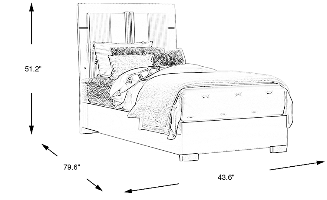 Kids Valentina White Twin Sleigh Bed
