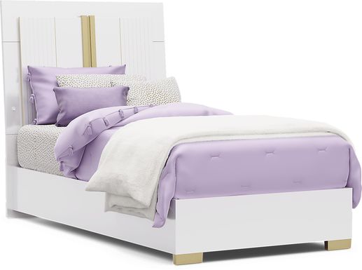 Kids Valentina White Twin Sleigh Bed