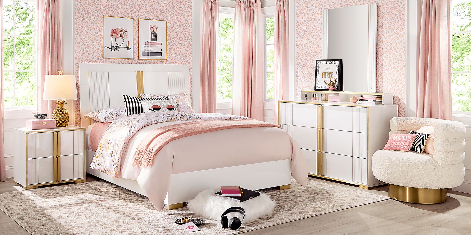 Kids Valentina White Full Sleigh Bed - Image 2