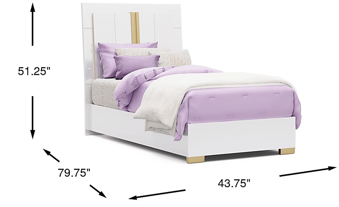 Kids Valentina White Twin Sleigh Bed