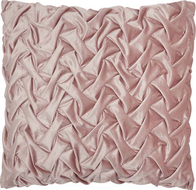 Kids Velvet Ruche Pink Accent Pillow - Thumbnail - Image 1