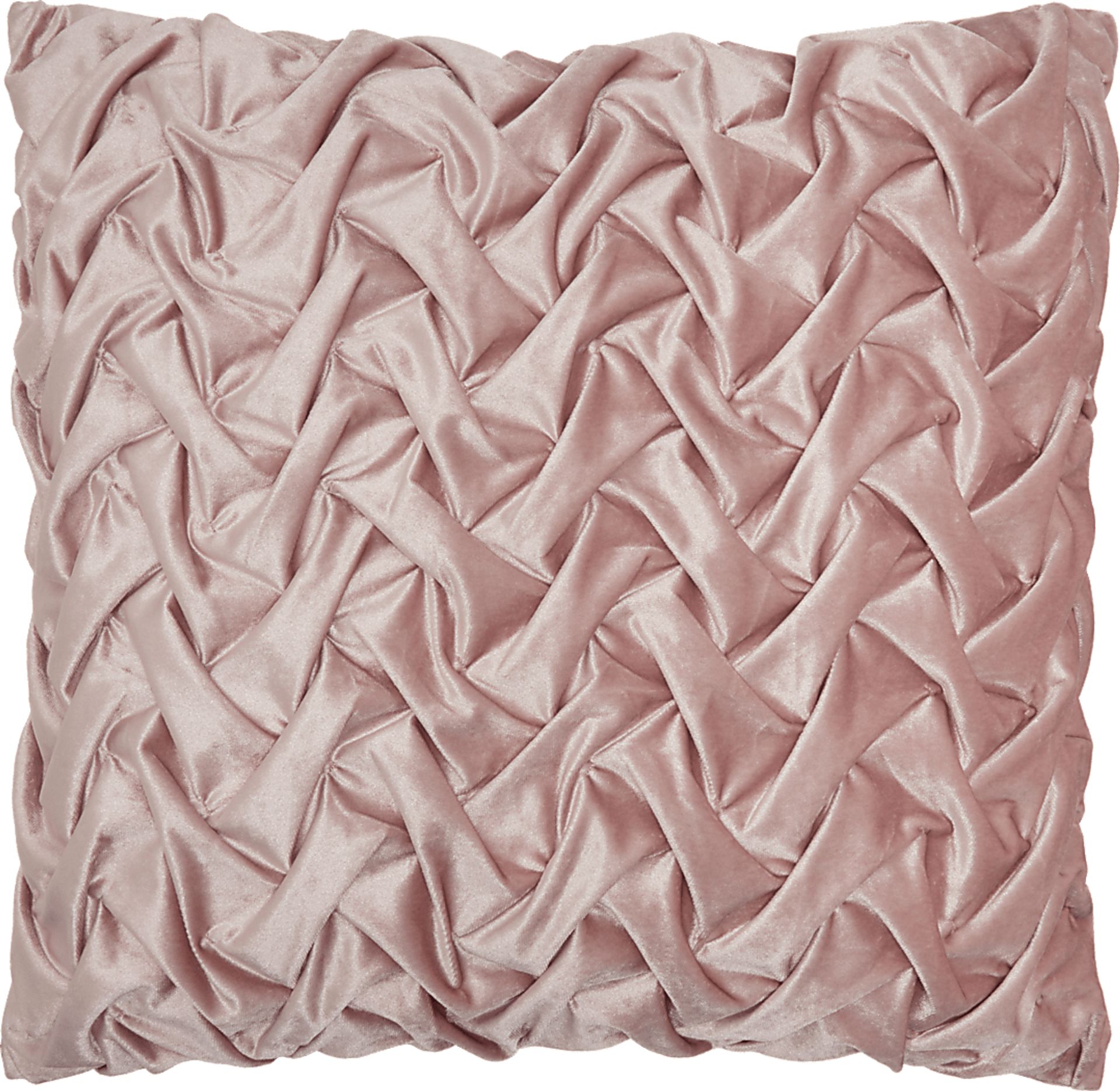 Kids Velvet Ruche Pink Accent Pillow - Image 1