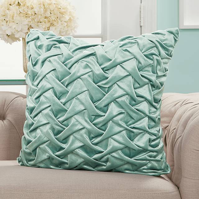 Kids Velvet Ruche Teal Accent Pillow - Thumbnail - Image 3