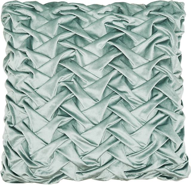 Kids Velvet Ruche Teal Accent Pillow - Thumbnail - Image 1