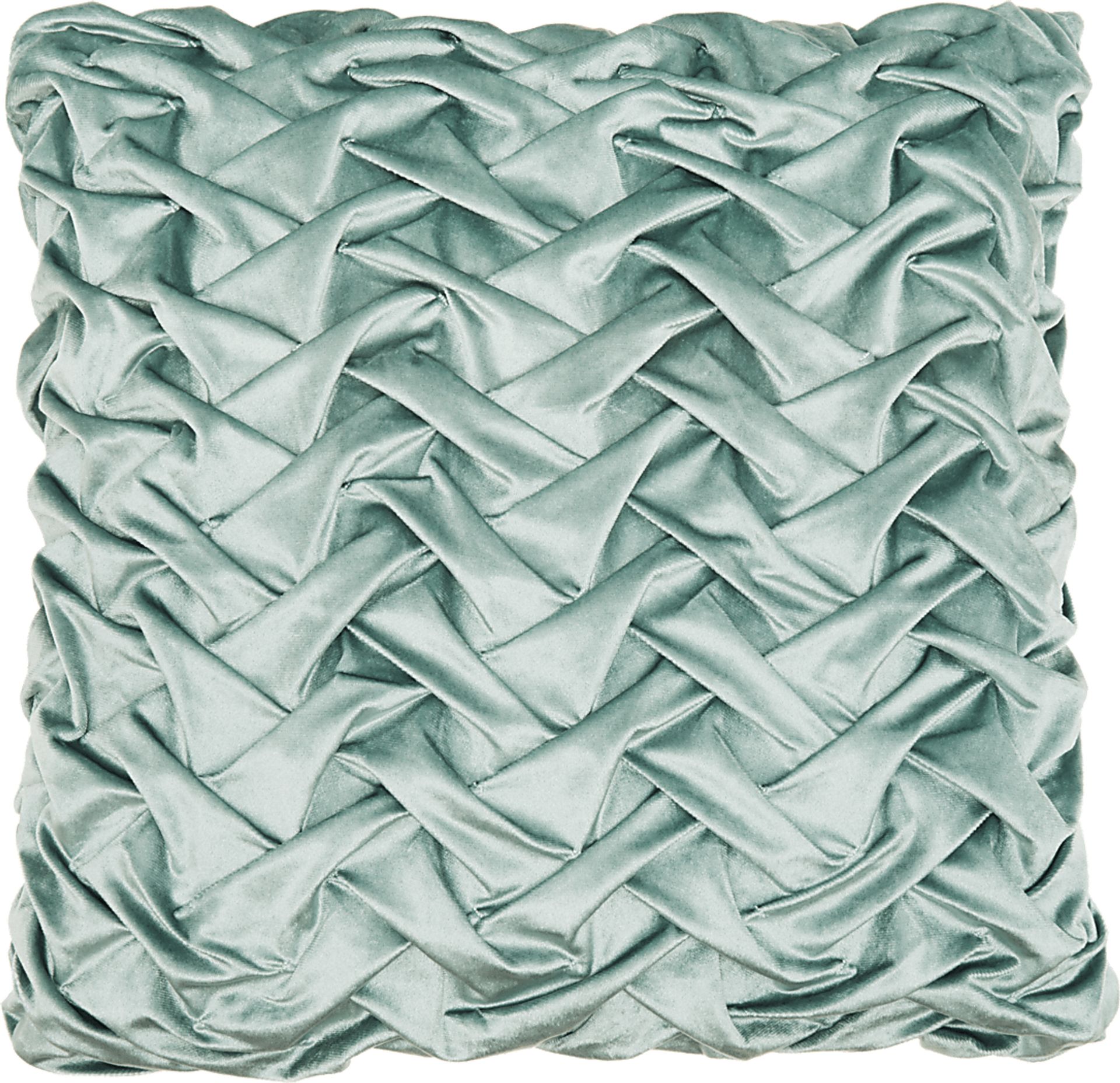 Kids Velvet Ruche Teal Accent Pillow - Image 1