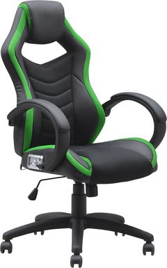 Kids Venture Quest Black/Green Gaming Desk Chair