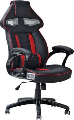 Kids Venture Quest Black/Red Gaming Desk Chair