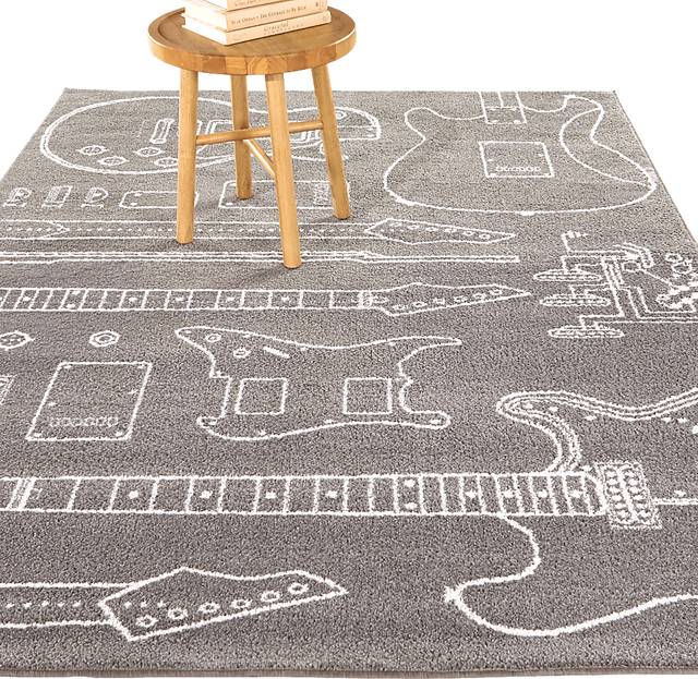 Kids Vesclub Gray 4'4 x 6' Rug - Thumbnail - Image 2
