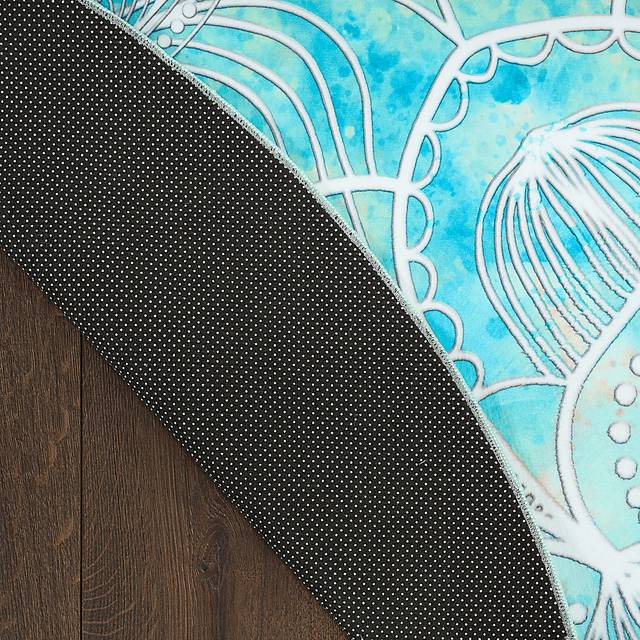 Kids Viggo Teal 5' Round Rug - Thumbnail - Image 5